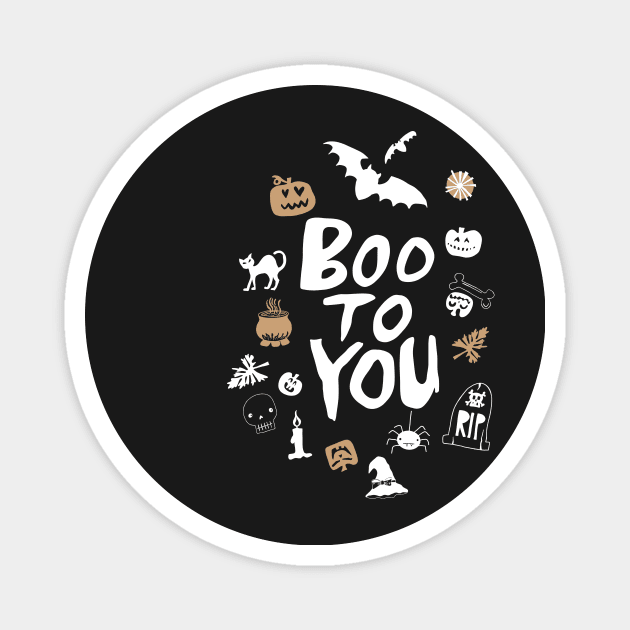 Black and White Cute Boo to You Magnet by snoddyshop